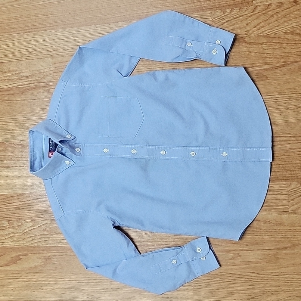 Champs boys size 8 blue button down shirt never worn